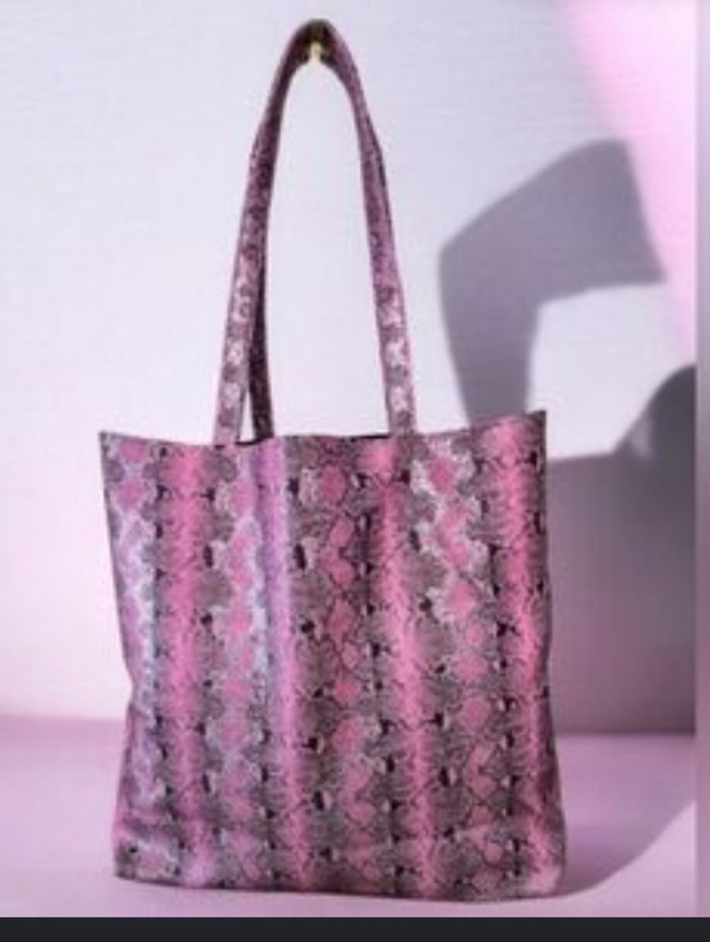 Saks 5th Ave-SleekFaux Snake-Print Tote Bag (Pink 🩷)